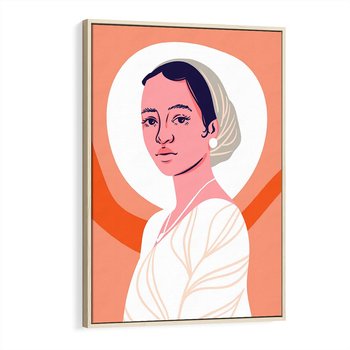 Obraz w ramie 70x100 - Kobieca Harmonia - nowoczesny plakat, styl retro - rama drewno