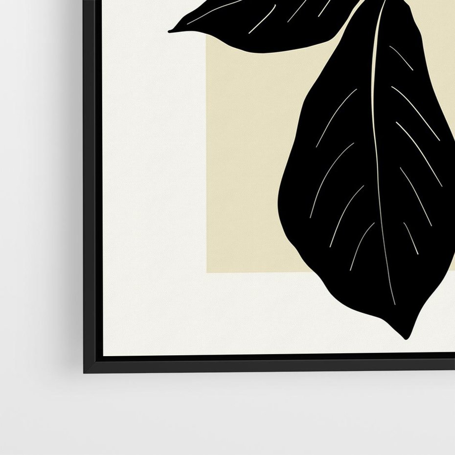 Obraz w ramie 50x50 - Melancholia przerywanych linii - wiaty, typografia - rama czarna