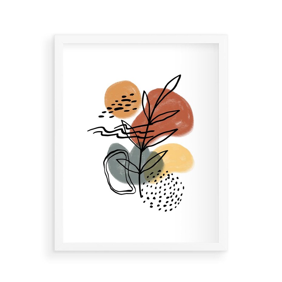 Plakat w ramie 40x50 - Bezgraniczne Przenikania - abstrakcja, sztuka nowoczesna - rama biała