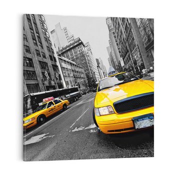 Obraz na płótnie 60x60 - Dynamiczny TAXI w Nowym Jorku - TAXI, NY