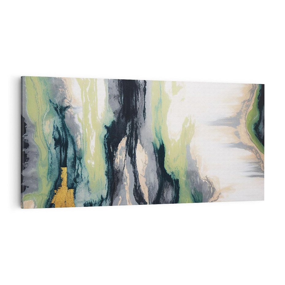 Obraz na płótnie 120x60 - Sfumowane zmysły artysty - rozmyte kolory, zieleń