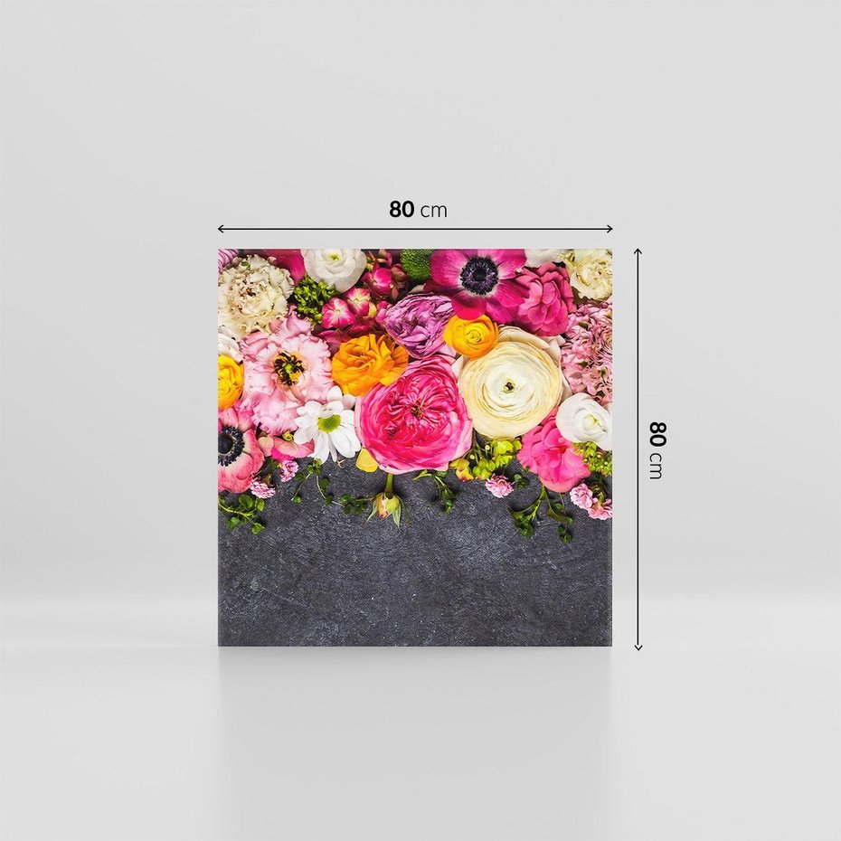 Obraz na płótnie 80x80 - Kompozycje kwiatowe: harmonia natury - kwiaty, kompozycja