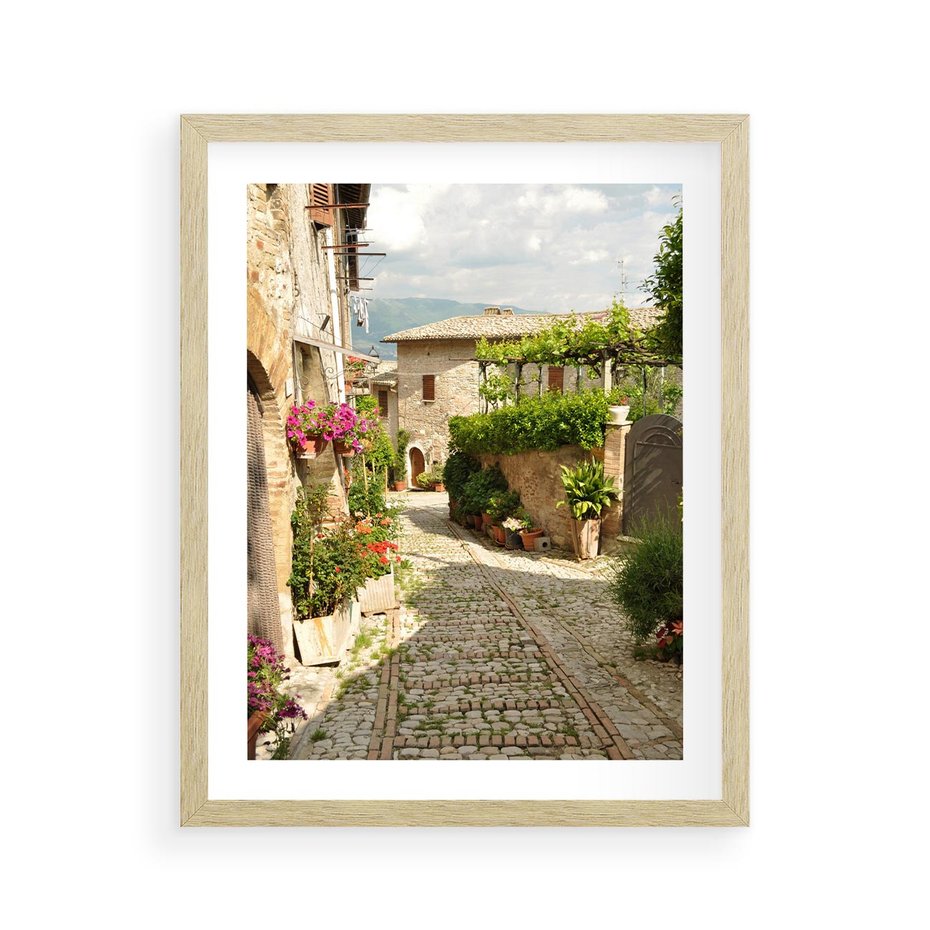 Plakat w ramie 40x50 - Włoskie Uliczki - włoska, uliczka - rama drewno