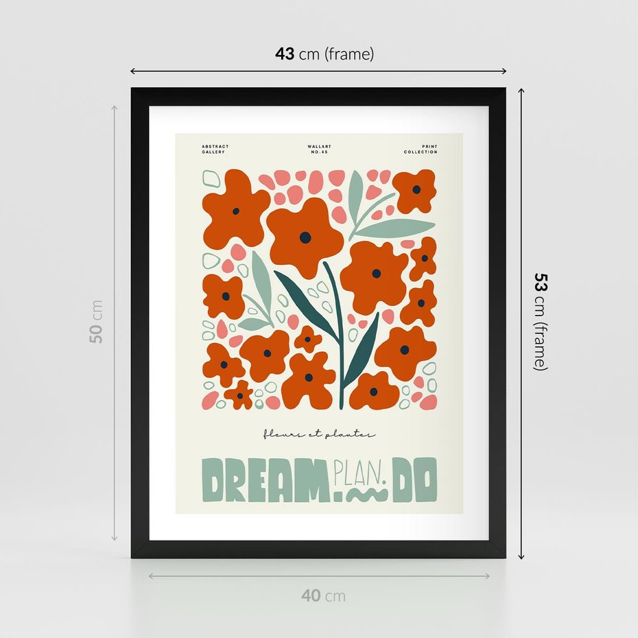 Plakat w ramie 40x50 - Abstrakcyjne Spektrum - kwiaty, abstrakcja - rama czarna