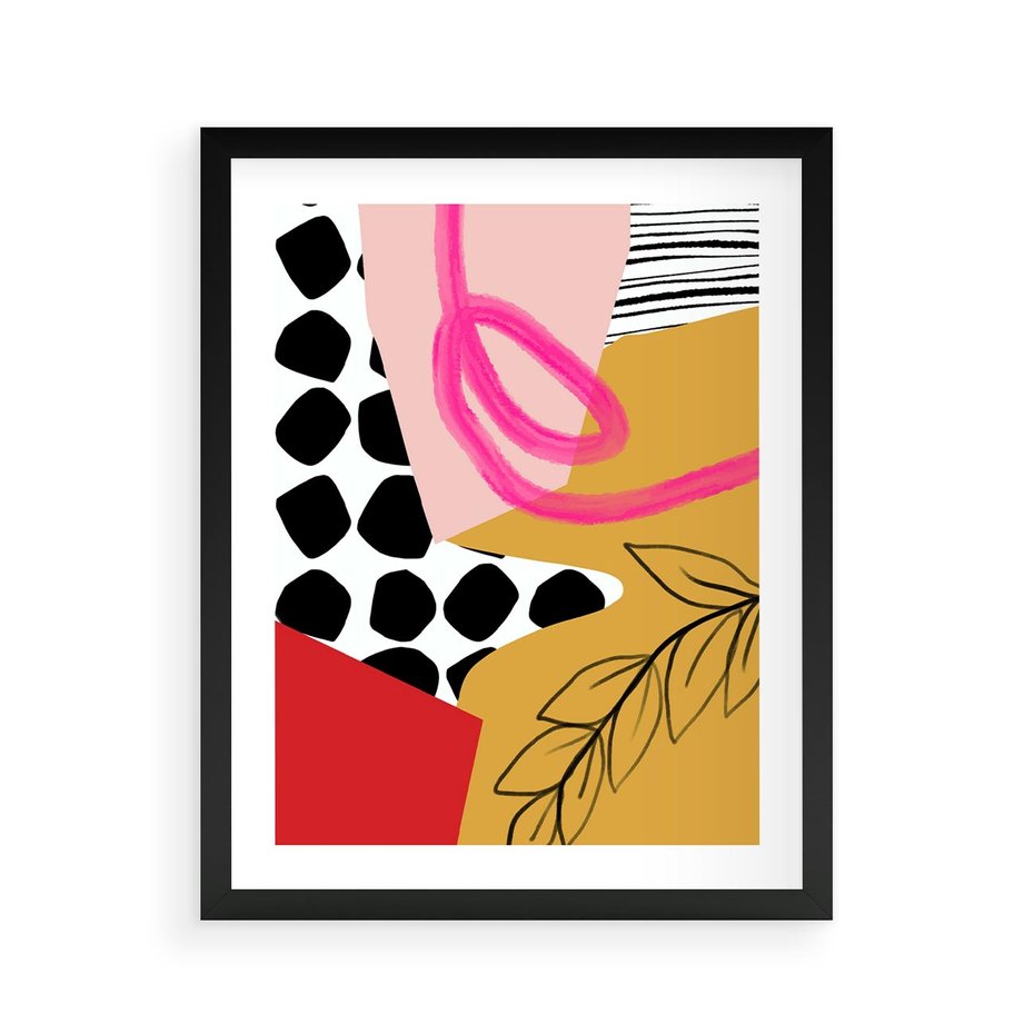 Plakat w ramie 40x50 - Księga Form i Plam - abstrakcyjna kompozycja, różne tekstury - rama czarna