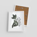 Plakat w ramie 30x40 - Grono Abstrakcji - minimalistyczny plakat, winogrona - rama biała