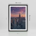 Plakat w ramie 50x70 - Nowy Jork - Błyskawice Manhattanu - Nowy Jork, Manhattan - rama czarna