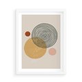 Plakat w ramie 50x70 - Boho Światło - abstrakcyjna sztuka, boho kształty - rama biała