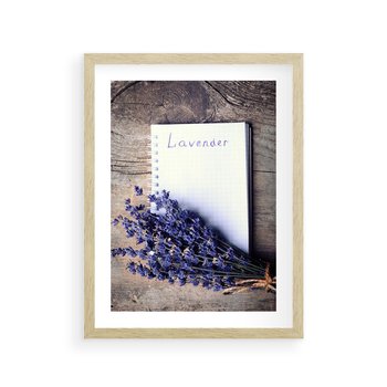 Plakat w ramie 30x40 - Lawendowa Magia - lawenda, fiolet - rama drewno
