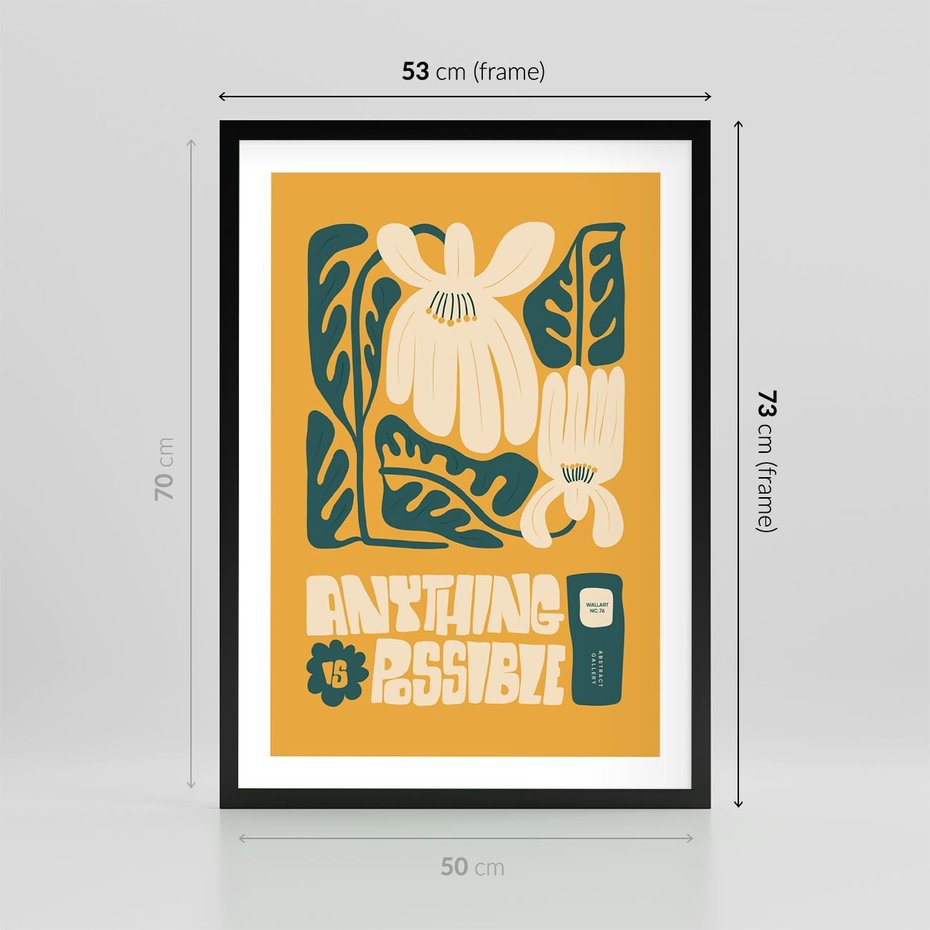 Plakat w ramie 50x70 - Impulsy Harmonii - kwiaty, nowoczesny plakat - rama czarna