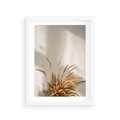 Plakat w ramie 30x40 - Natura i Elegancja: Obraz Boho - trawy, boho - rama biała