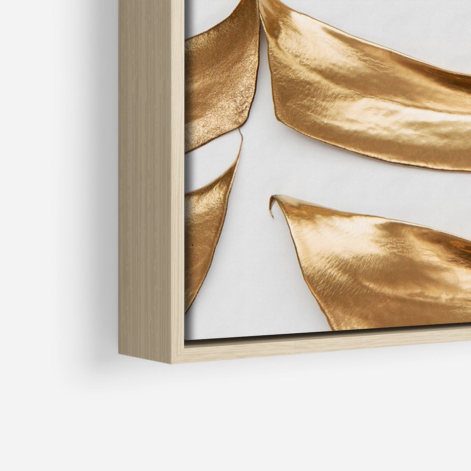 Obraz w ramie 70x100 - Siła Natury - złote, liście - rama drewno