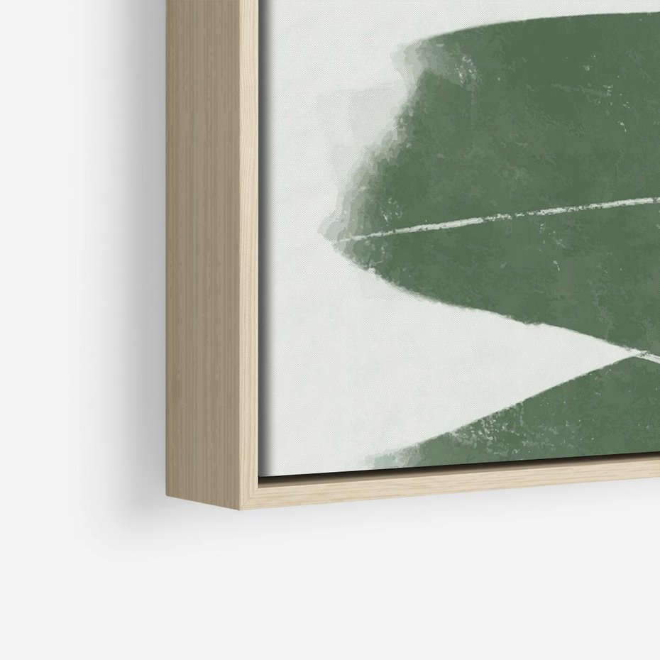 Obraz w ramie 50x50 - Zielone Refleksje - abstrakcja, zgaszony zielony kolor - rama drewno