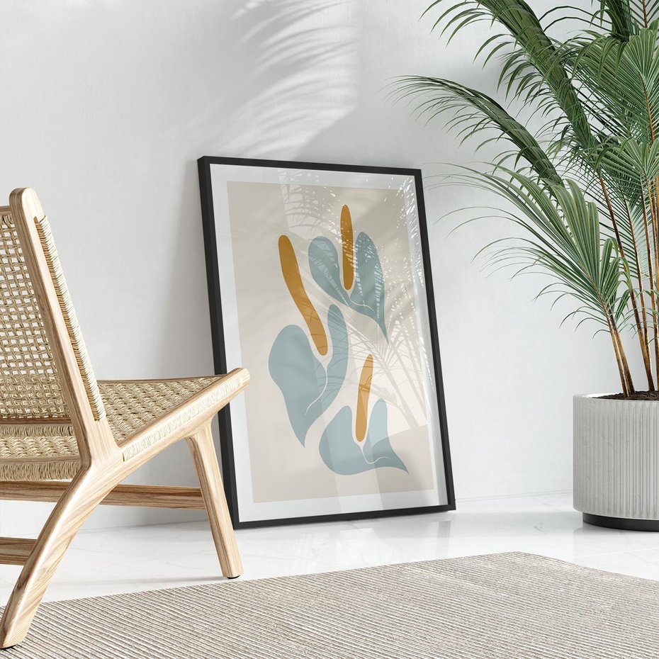 Plakat bez ramy 50x70 - Kwiaty Pasteli - kwiaty, nowoczesne i minimalistyczne