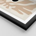 Plakat w ramie 30x40 - Eksploracja Abstrakcji - beżowa absrakcyjna kompozycja, czarny akcent - rama czarna