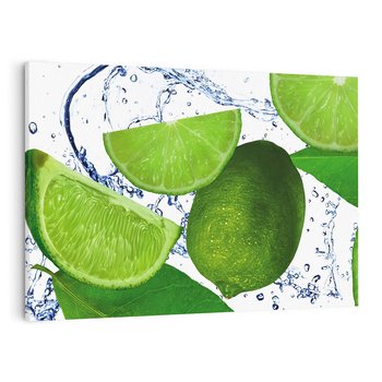 Obraz na płótnie 120x80 - Świeże limonki - limonki, woda
