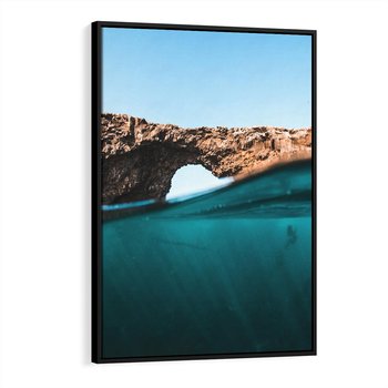 Obraz w ramie 70x100 - Tajemnicza Podwodna Kraina - fotografia, podwodna jaskinia - rama czarna