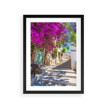 Plakat w ramie 50x70 - Urok Zaklętej Przestrzeni - uliczka, perspektywa - rama czarna