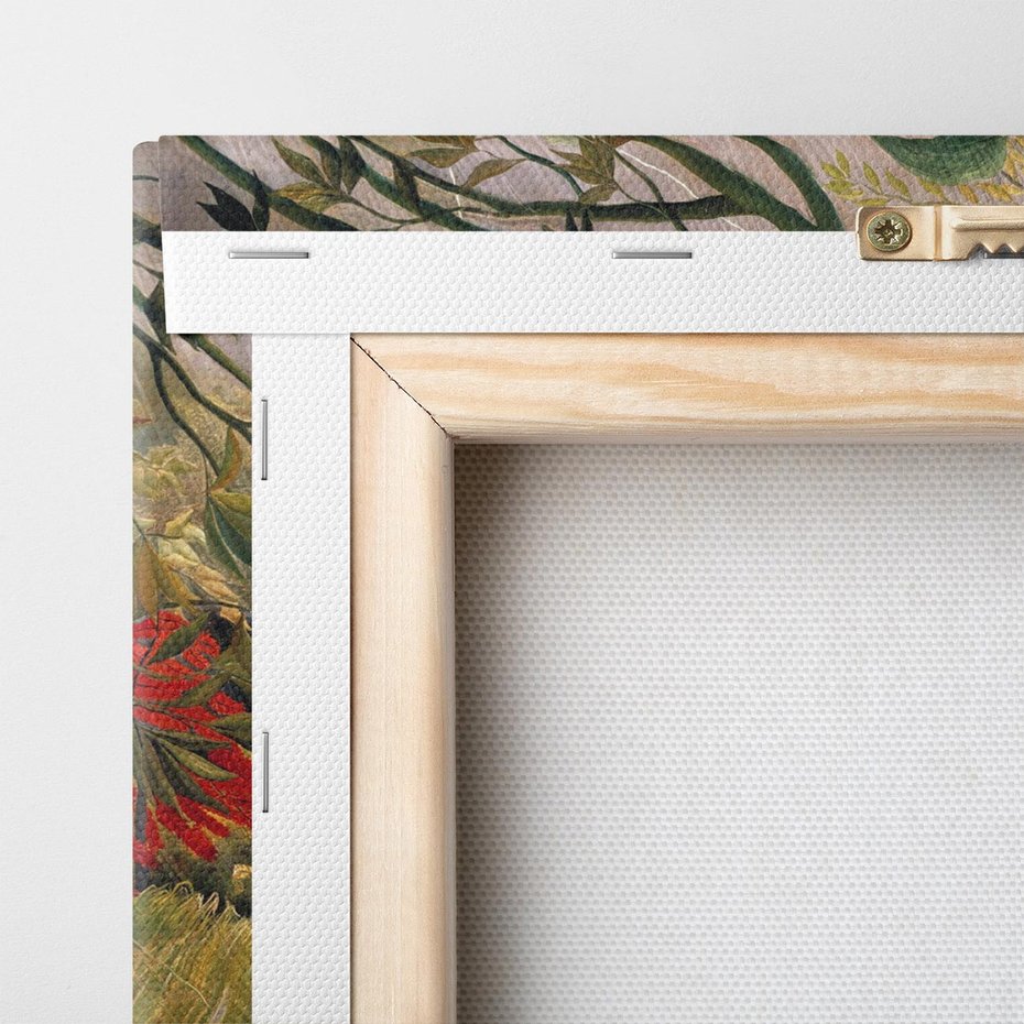 Obraz na płótnie 100x50 - "Tygrys w tropikalnej burzy" (1891) Henri Rousseau - Reprodukcja - reprodukcja, obraz na płótnie