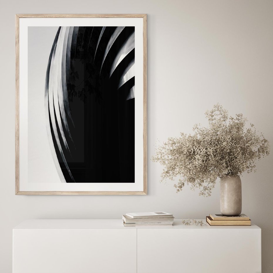 Plakat w ramie 50x70 - Awangarda w Kontraście - architektura, nowoczesne formy - rama drewno