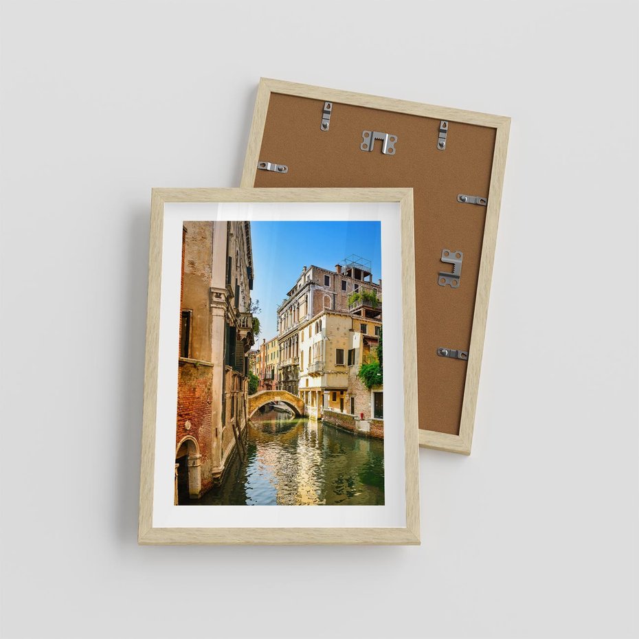 Plakat w ramie 30x40 - Magia Kanałów Weneckich - Wenecja, kanały - rama drewno
