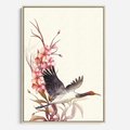 Obraz w ramie 50x70 - Szept Japonii - japońska sztuka, ptak - rama drewno