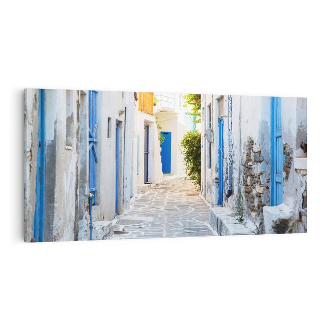 Obraz na płótnie 100x50 - Urok greckiej uliczki - Grecja, wyspa