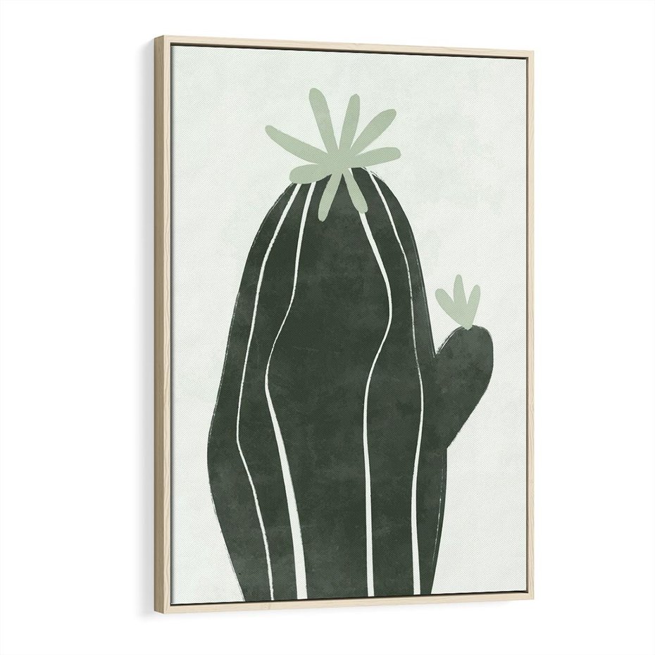 Obraz w ramie 80x120 - Zieleń Inspirującego Życia - zielony plakat, minimalizm - rama drewno