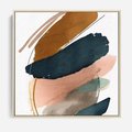 Obraz w ramie 50x50 - Migocące Impresje Przestrzeni - abstrakcyjny obraz, kolory ciepłe - rama drewno