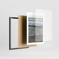 Plakat w ramie 30x40 - Spokojna Plaża - plaża, żwirek - rama czarna