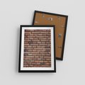 Plakat w ramie 30x40 - Mur cegieł: industrialny urok - cegły, mur - rama czarna