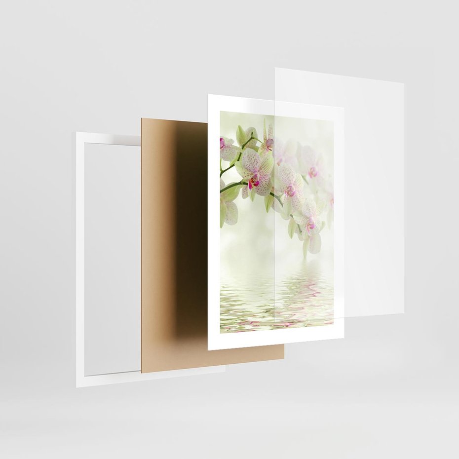 Plakat w ramie 30x40 - Orchidea w Spa - orchidea, kwiaty - rama biała