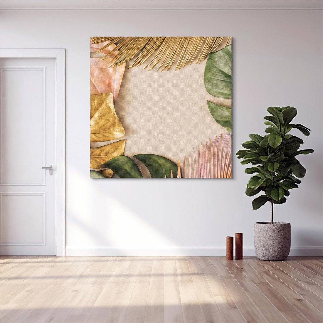 Obraz na płótnie 50x50 - Monstera Liście Kwiat - monstera, liście