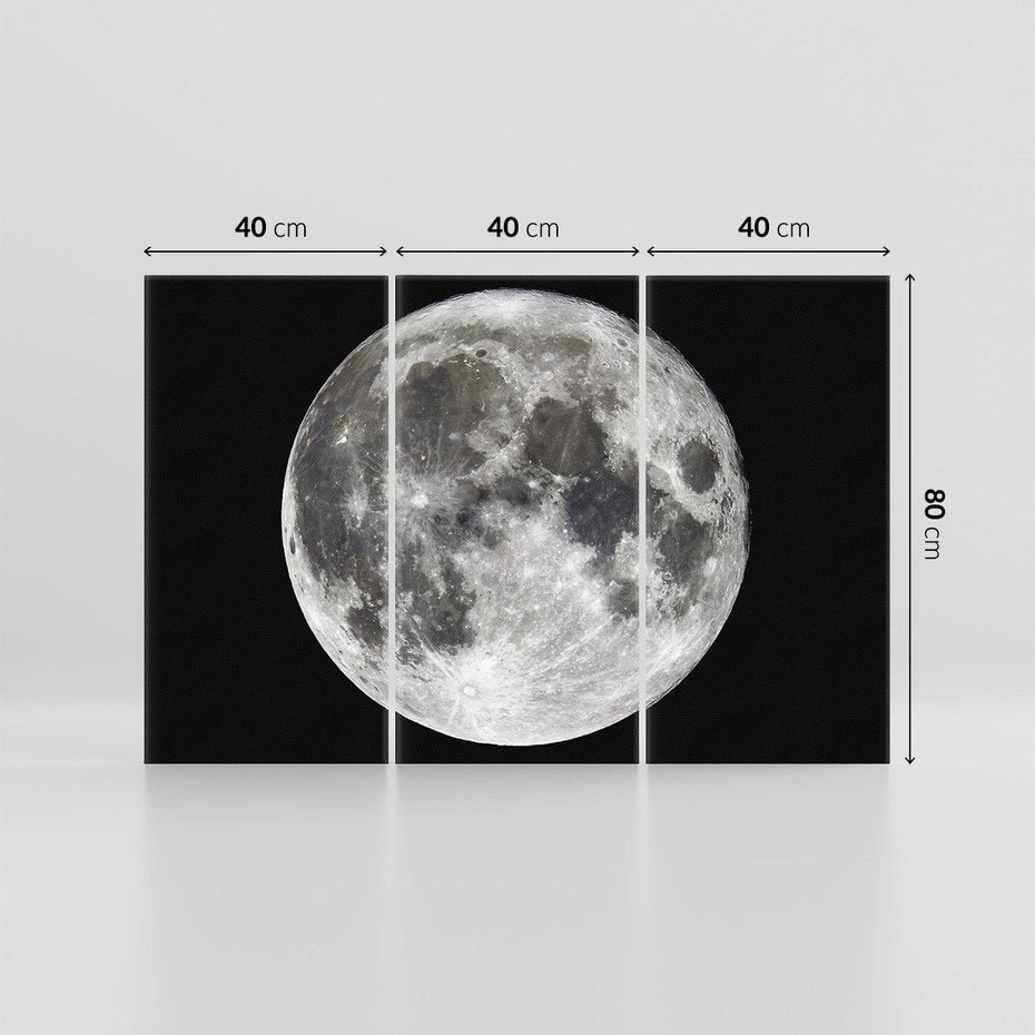 Obraz na płótnie 120x80 - Księżycowa Aura - zdjęcie, ogromny księżyc na czarnym tle