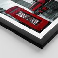 Plakat w ramie 30x40 - Uliczka z charakterystyczną budką w Londynie - Londyn, budka - rama czarna