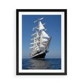 Plakat w ramie 50x70 - Podróż na Żaglowcu Przygody - żaglowiec, podróż - rama czarna