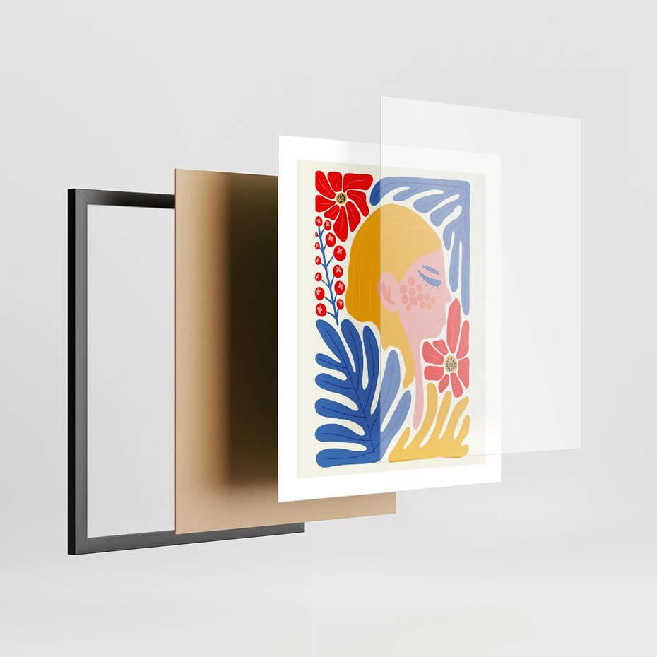 Plakat w ramie 40x50 - Kolorowe Rytmy - kobieca sztuka, abstrakcja - rama czarna