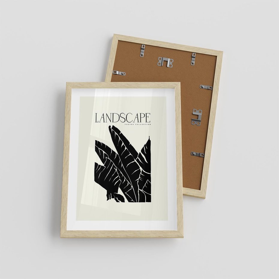 Plakat w ramie 30x40 - Rytmy roślinnego życia - nowoczesna sztuka, minimalistyczny styl - rama drewno