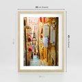 Plakat w ramie 30x40 - Odkryj tajemnice miasta - uliczka, perspektywa - rama drewno