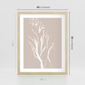 Plakat w ramie 40x50 - Impresje Pastelowych Nastrojów - minimalistyczny delikatny obraz, beżowe odcienie - rama drewno