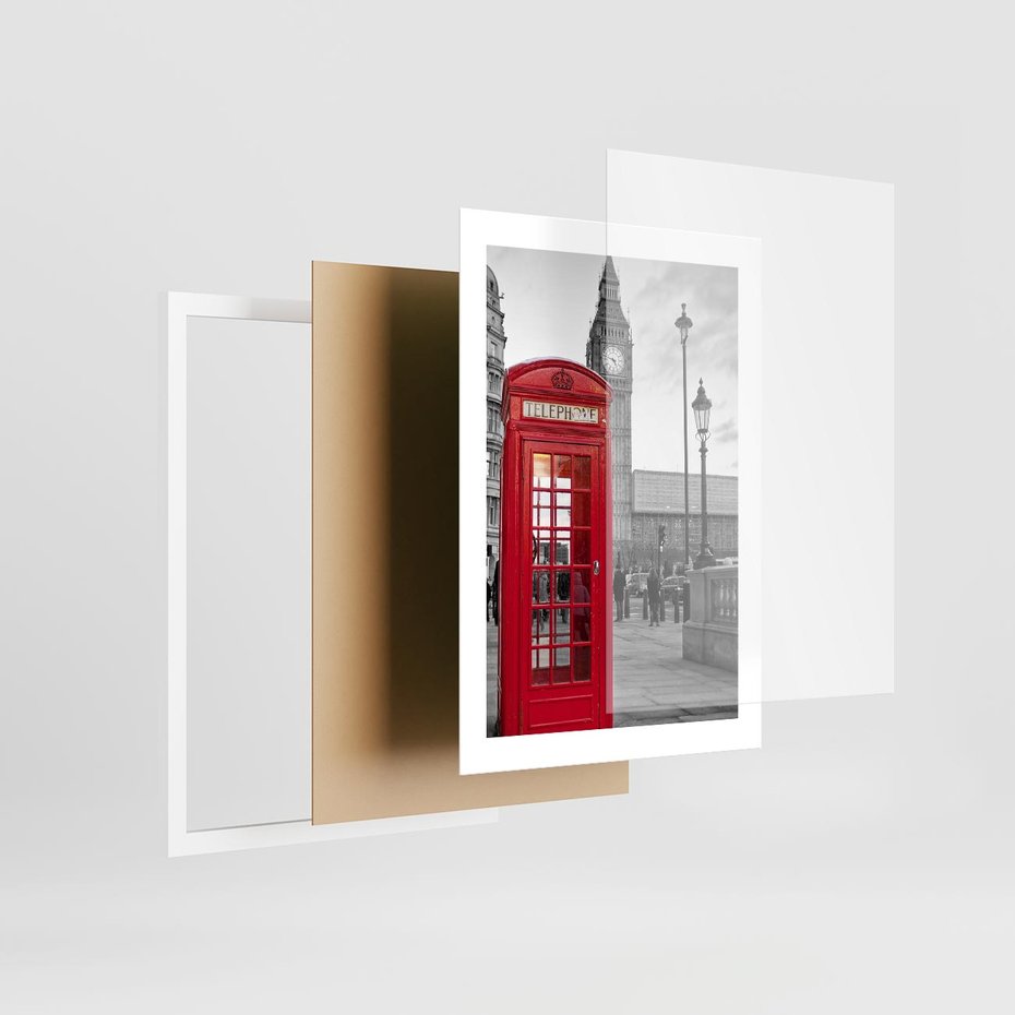 Plakat w ramie 30x40 - Budka w Londynie - Londyn, budka - rama biała