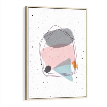 Obraz w ramie 70x100 - Migotliwa Opowieść - abstrakcyjna kompozycja, jak ręcznie malowana - rama drewno