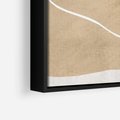 Obraz w ramie 50x50 - Beżowa Harmonia - abstrakcyjne, nieregularne plamy - rama czarna