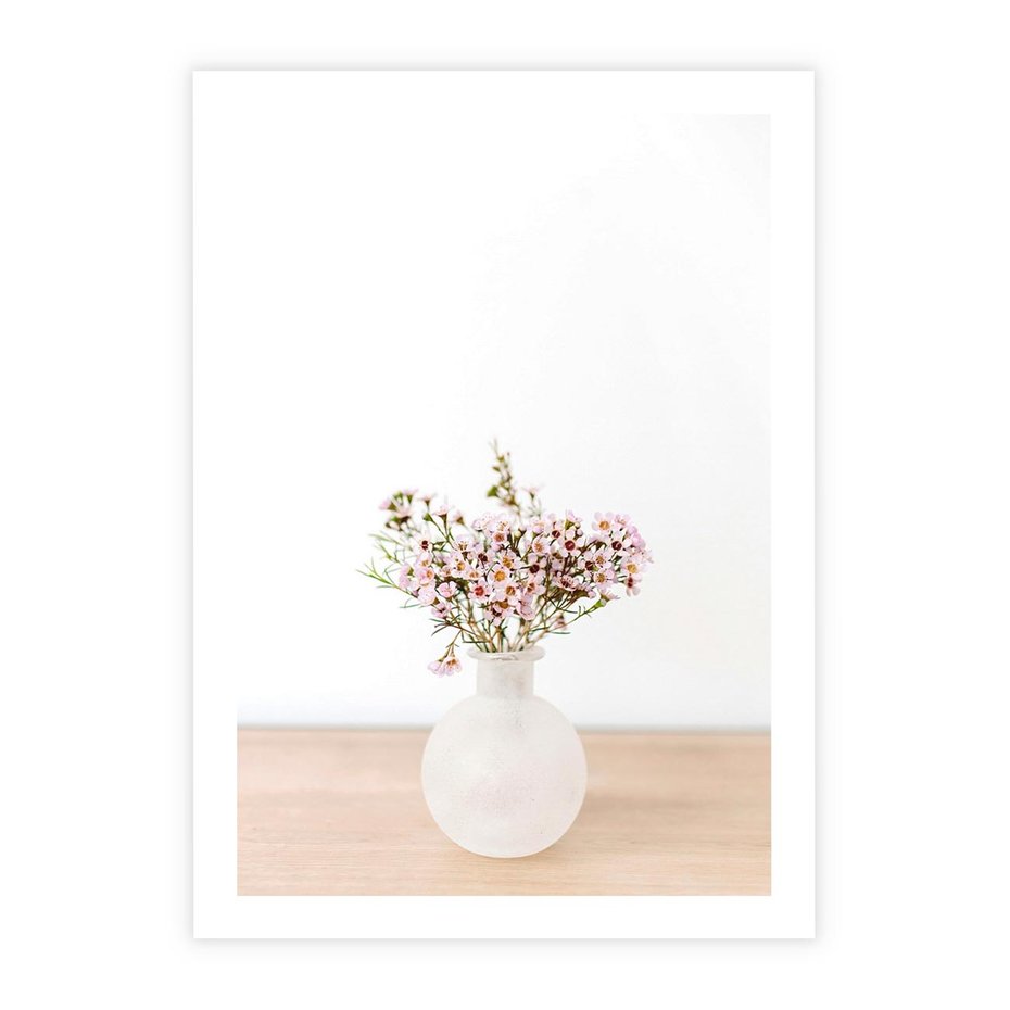 Plakat bez ramy 30x40 - Kwiaty w Minimalistycznym Wazonie - kwiaty, wazon