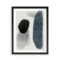 Plakat w ramie 50x70 - Abstrakcyjna Gra Szarości - abstrakcyjna grafika, akwarela - rama czarna