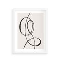 Plakat w ramie 30x40 - Zaklęte Linie - abstrakcyjne szkicowane linie, minimalizm - rama biała