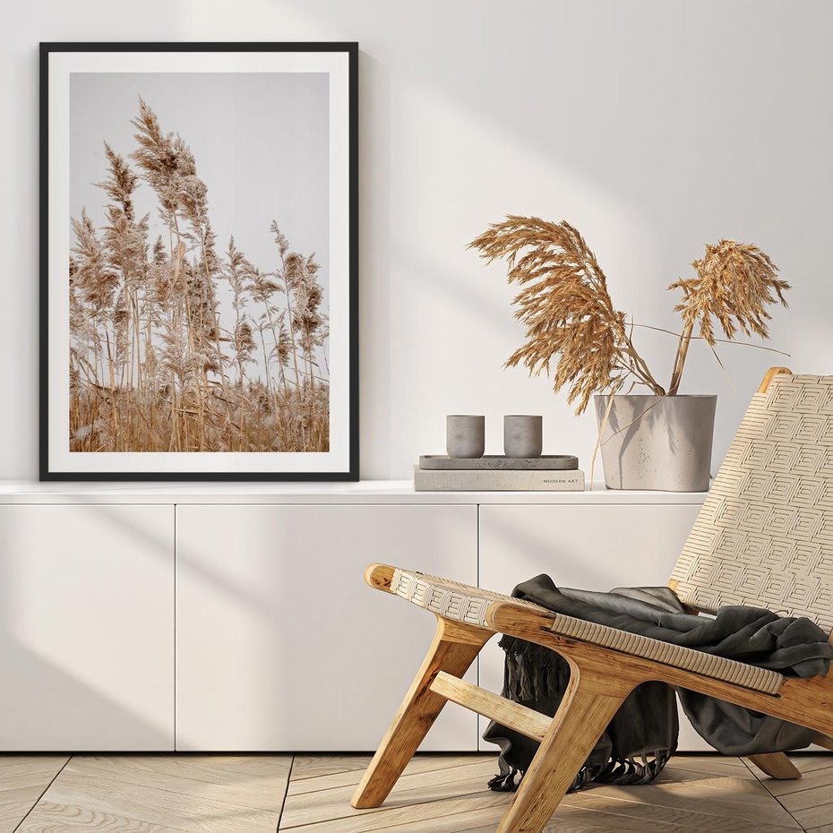 Plakat bez ramy 30x40 - Boho Urok - trawy, pampas