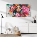 Obraz na płótnie 100x50 - Z Głową w Kwiatach - obraz olejny, sztuka nowoczesna