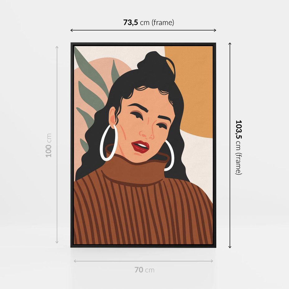 Obraz w ramie 70x100 - Kobiece Wibracje - nowoczesny plakat, styl retro - rama czarna