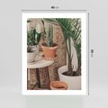 Plakat bez ramy 40x50 - Boho Oaza: Kaktusy w Doniczkach - rośliny kaktusy w doniczkach, boho wnętrze